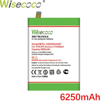 Wisecoco AB5300AWMT 6250mAh novu bateriju za PHILIPS CTW6610 W6610 CTW6618 W6618 zamjena telefona + praćenjem broj 877