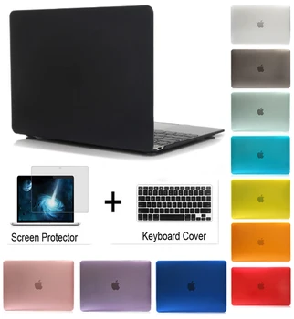 3в1 visoka kvaliteta Crystal / mat torba za Macbook Pro 13/15 Pro Retina 12 air 11.6 13.3 + tipkovnica film + ekran film