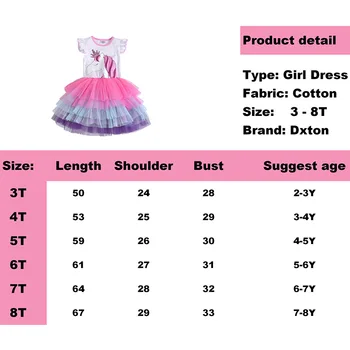 Dxton Novi 2019 srce tiskanih djevojka prerušiti блесток djeca haljina za djevojčice ljeto Jednorog Dječje odijevanje haljina princeze jednoroga SH4542